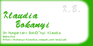 klaudia bokanyi business card